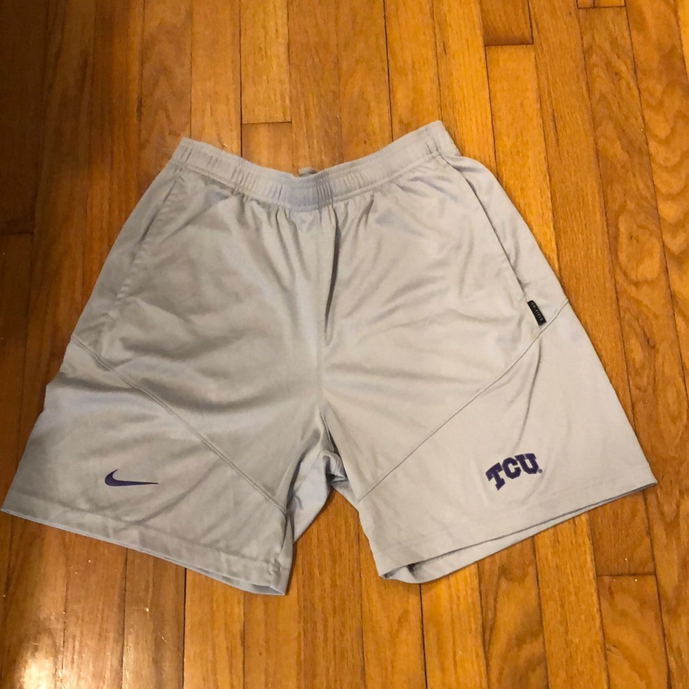 Gray Nike TCU Dri-Fit shorts